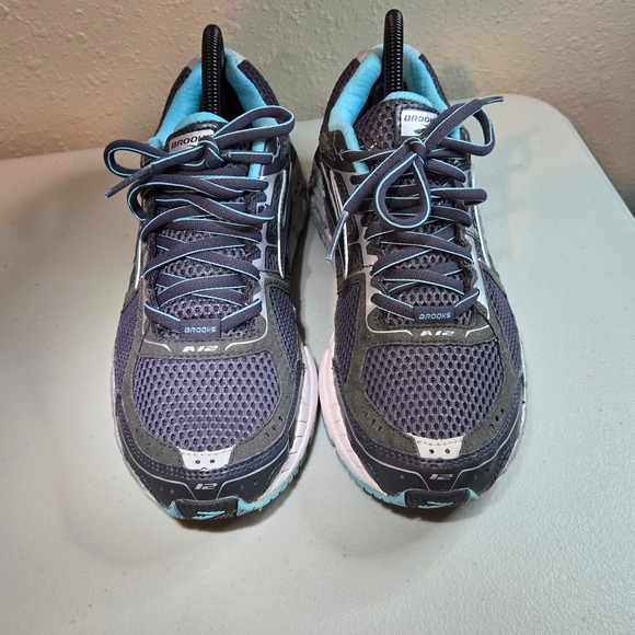 Brooks Addiction 12 Gray Blue Athletic Running Shoes Women's Size 8.5 B Sneakers - Picture 6 of 8